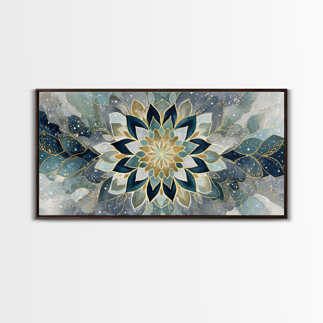 Sacred Geometry Mandala Canvas Print, Wall Art, Art Deco, Living Room Decor, Fine Art, Abstract Wall Art, Gallery Decor, WAL-2x1-89
