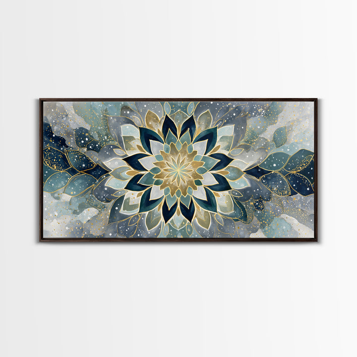 Sacred Geometry Mandala Canvas Print, Wall Art, Art Deco, Living Room Decor, Fine Art, Abstract Wall Art, Gallery Decor, WAL-2x1-89