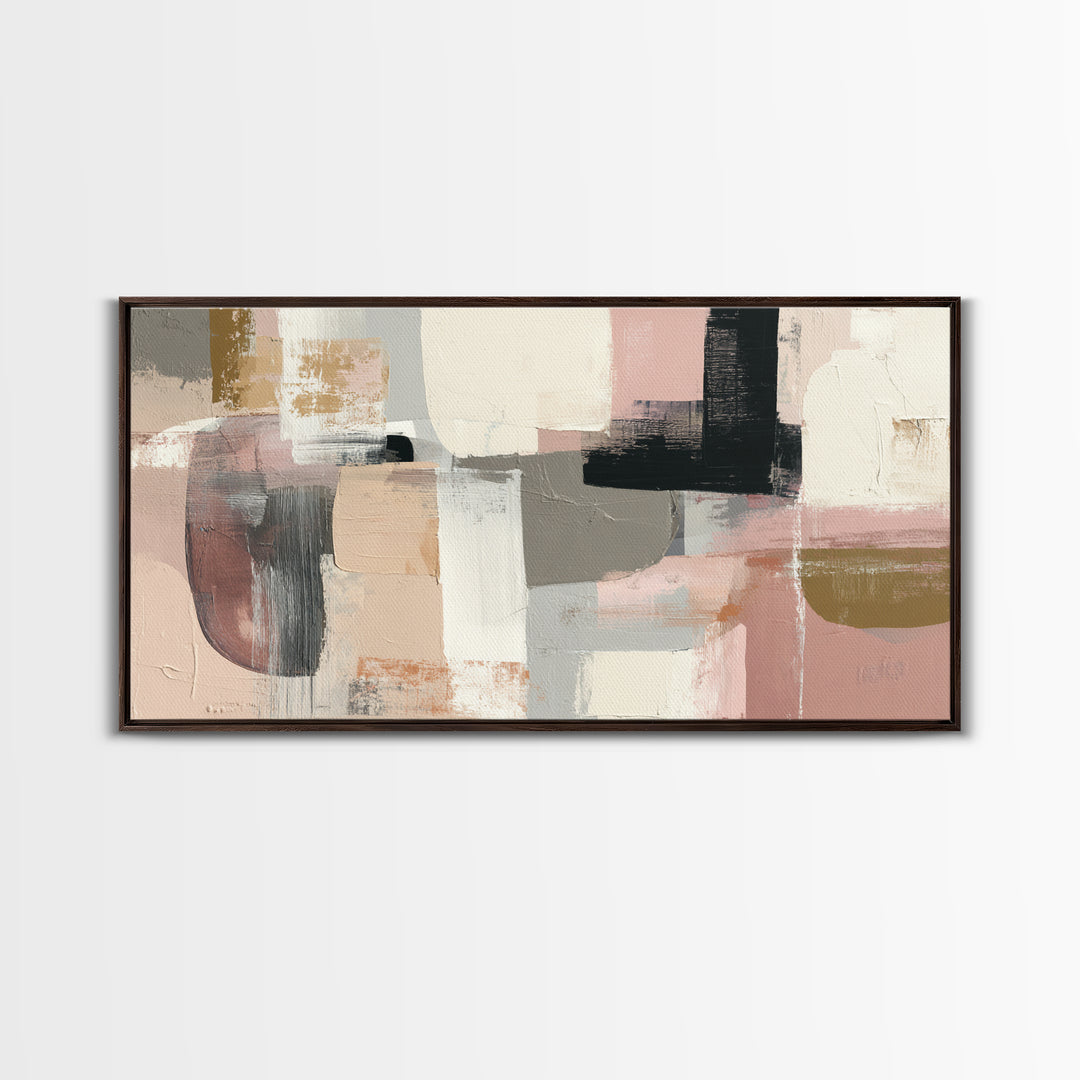 Statement Abstract with Bold Layered Brushwork Canvas Print, Wall Art, Wall Hanging, Living Room Decor, Abstract Art, WAL-2x1-93