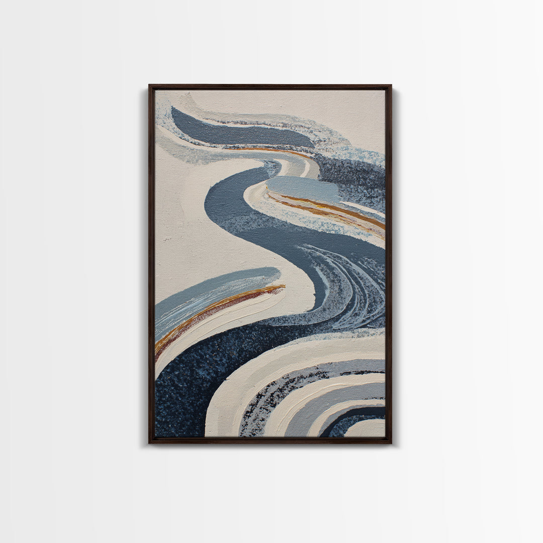 Statement Abstract with Bold Layered Brushwork Framed Canvas Print, Wall Art, Wall Clock, Living Room Decor, Abstract Art, WAL-2x3-33