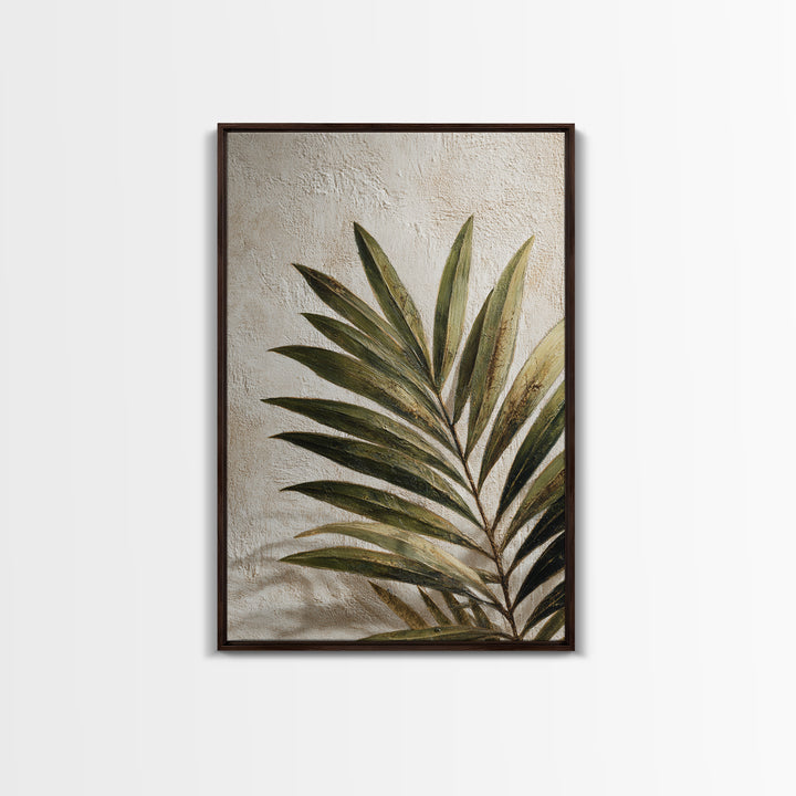 Tropical Palm Leaf Painting Framed Canvas Print, Wall Art, Home Decor, Living Room Decor, Fine Art, Digital Wall Art, WAL-2x3-48