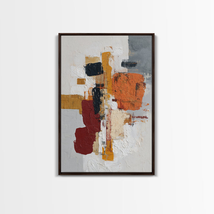 Statement Abstract with Bold Layered Brushwork Canvas Print, Wall Art, Framed Wall Art, Living Room Decor, Fine Art, WAL-2x3-57