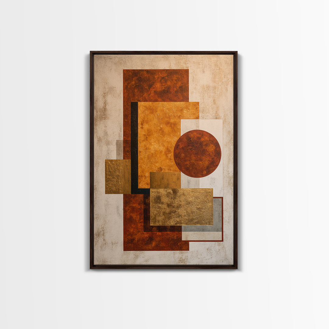 Modern Geometric Composition for Living Spaces Framed Canvas Print, Wall Art, Canvas, Living Room Decor, Abstract Art, WAL-2x3-60