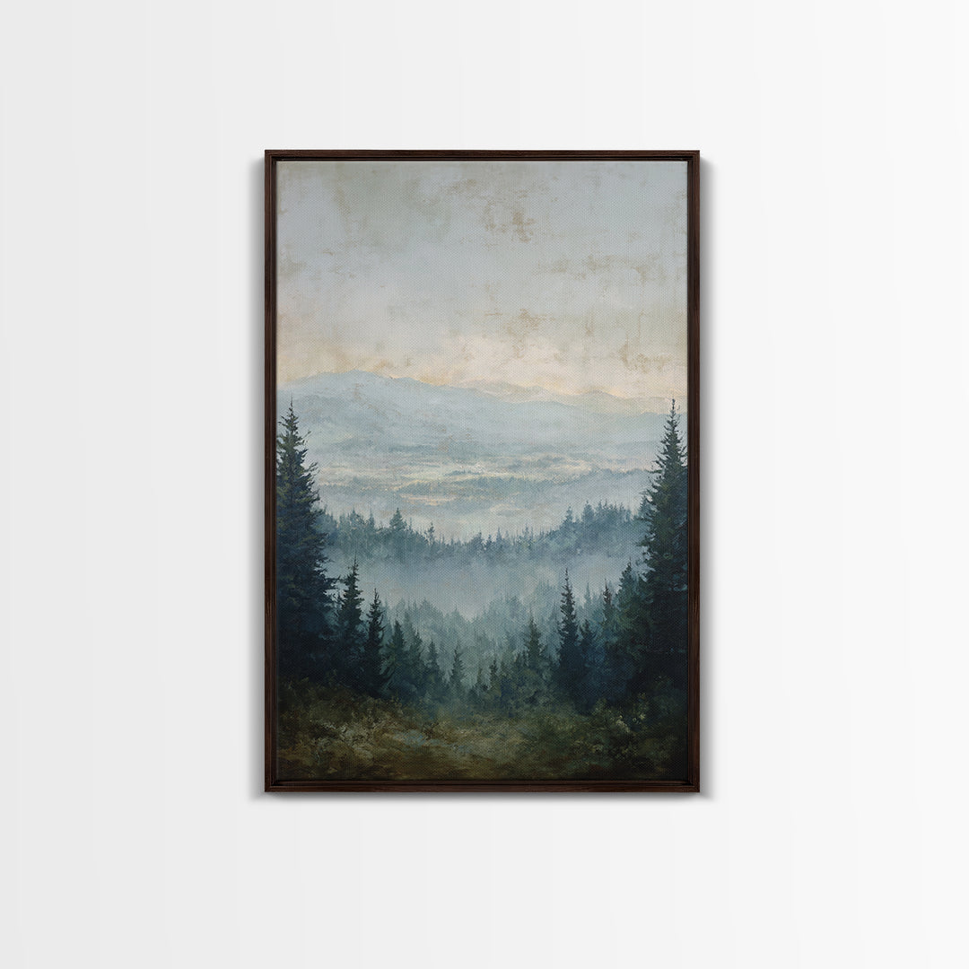 Moody Forest Landscape Canvas Print, Wall Art, Heart, Living Room Decor, Fine Art, Home Decor Gift, Original Art, WAL-2x3-66