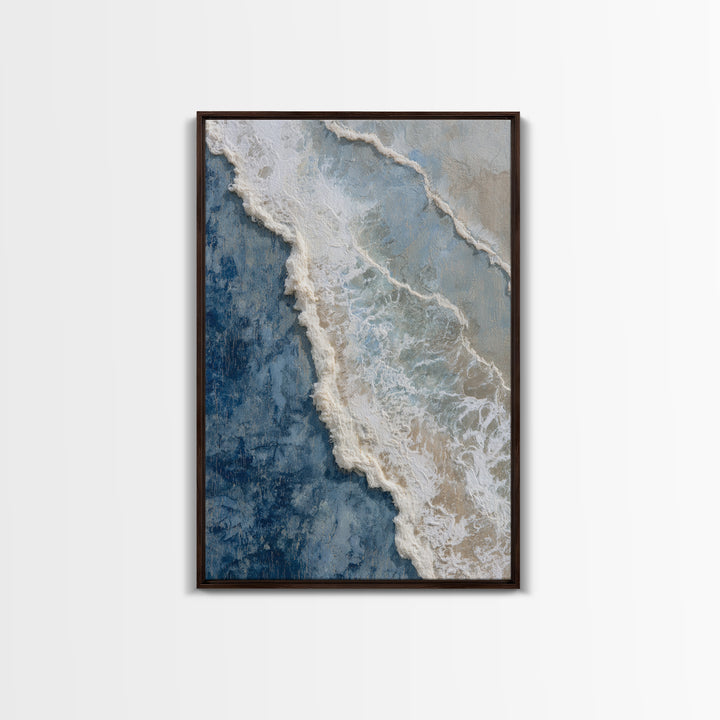 Coastal Aerial Water Study Canvas Print, Wall Art, Large Wall Art, Living Room Decor, Fine Art, Abstract Wall Art, WAL-2x3-67