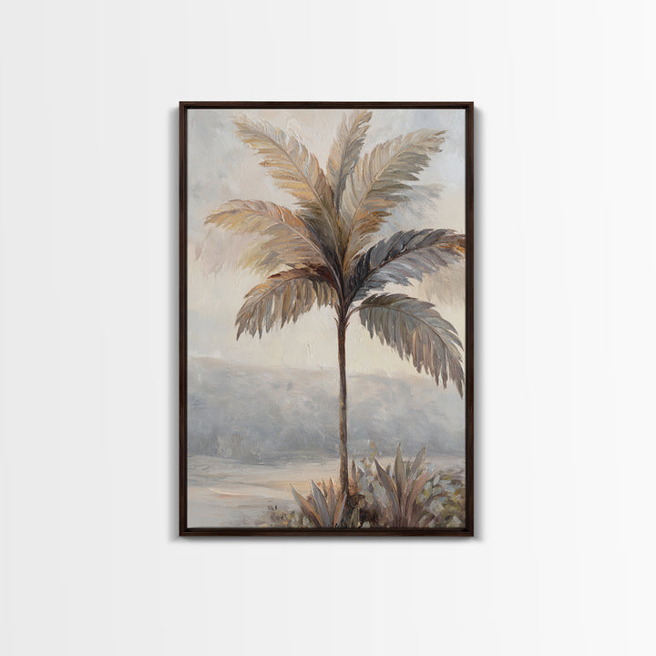 Tropical Palm Leaf Painting Canvas Print, Wall Art, Heart, Living Room Decor, Fine Art, Home Decor Gift, Original Art, WAL-2x3-72