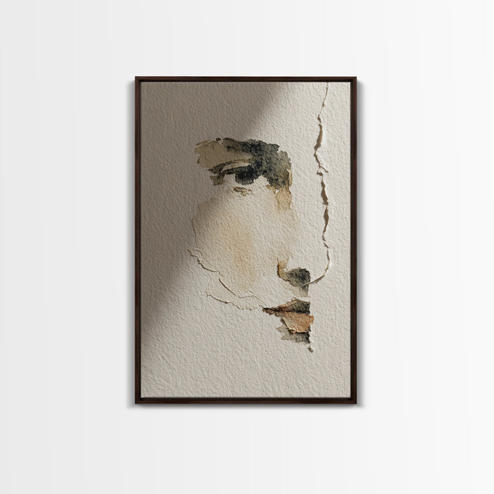 Minimal Line Portrait Canvas Print, Wall Art, Mid Century Modern, Living Room Decor, Fine Art, Textured Wall Art, WAL-2x3-86
