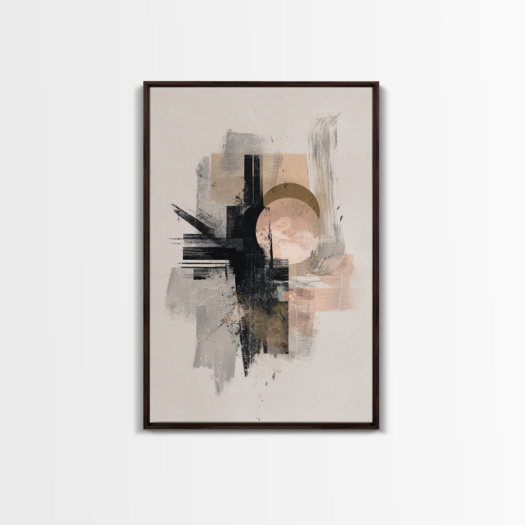 Statement Abstract with Bold Layered Brushwork Canvas Print, Wall Art, Canvas, Living Room Decor, Abstract Art, WAL-2x3-9