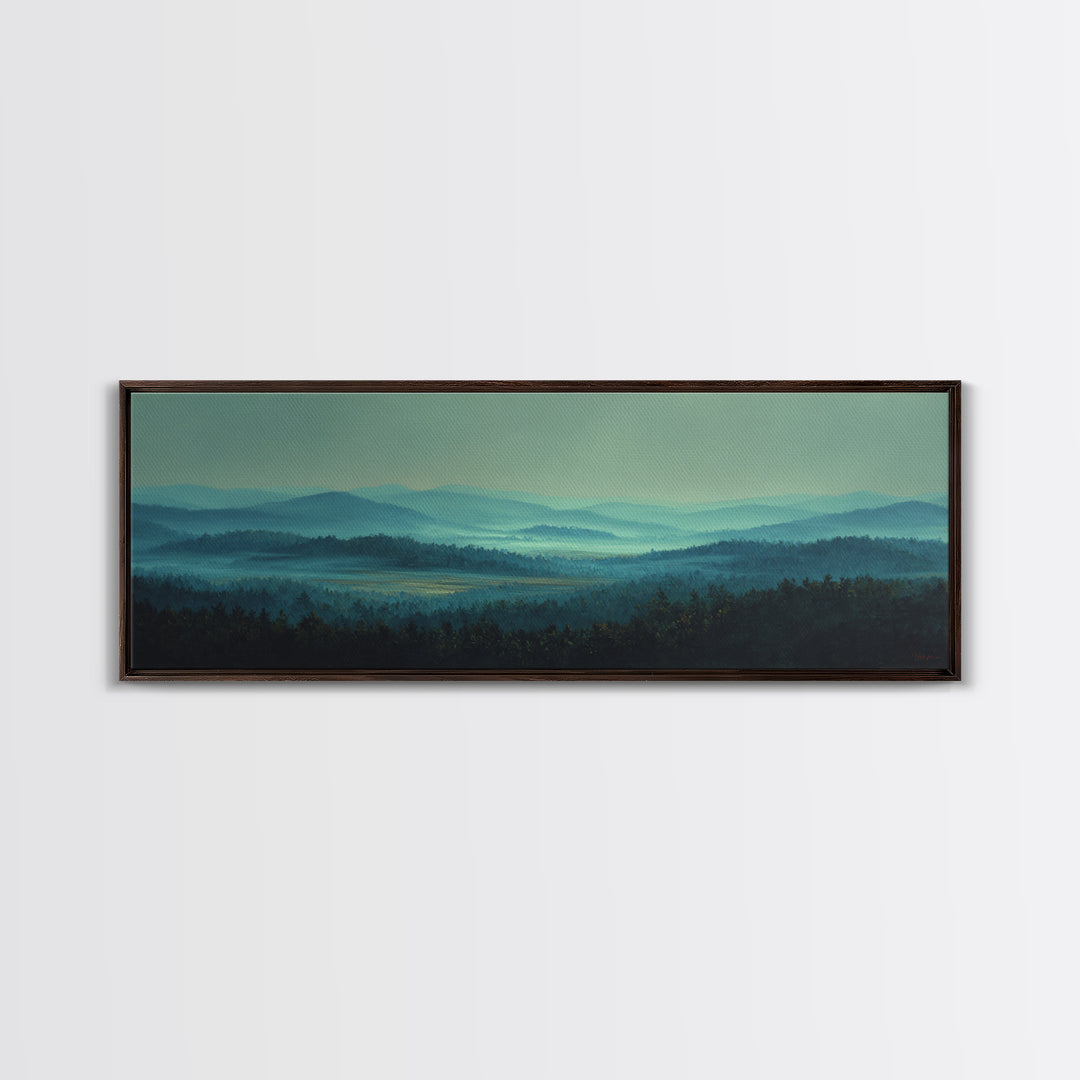Moody Forest Landscape Framed Canvas Print, Wall Art, Canvas, Living Room Decor, Fine Art, Canvas Wall Art, Abstract Art, WAL-3x1-2