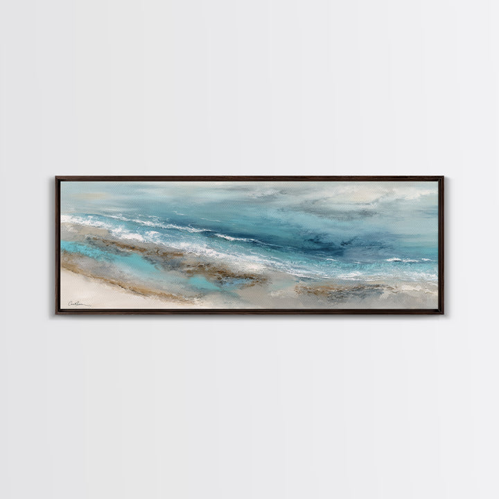 Coastal Aerial Water Study Canvas Print, Wall Art, Fine Art Print, Living Room Decor, Fine Art, Wall Decor, Painting, WAL-3x1-3