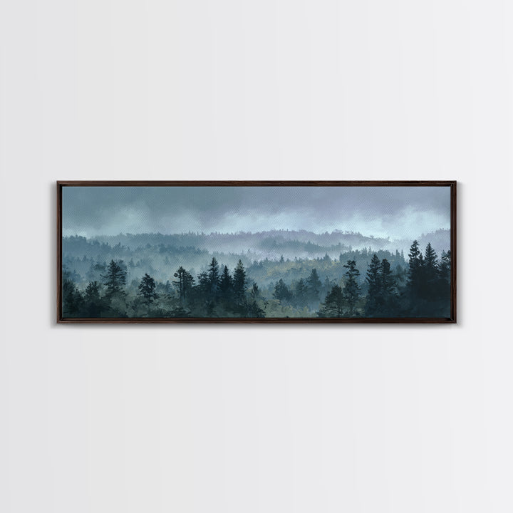 Moody Forest Landscape Framed Canvas Print, Wall Art, Framed Wall Art, Living Room Decor, Fine Art, Fine Art Print, WAL-3x1-74