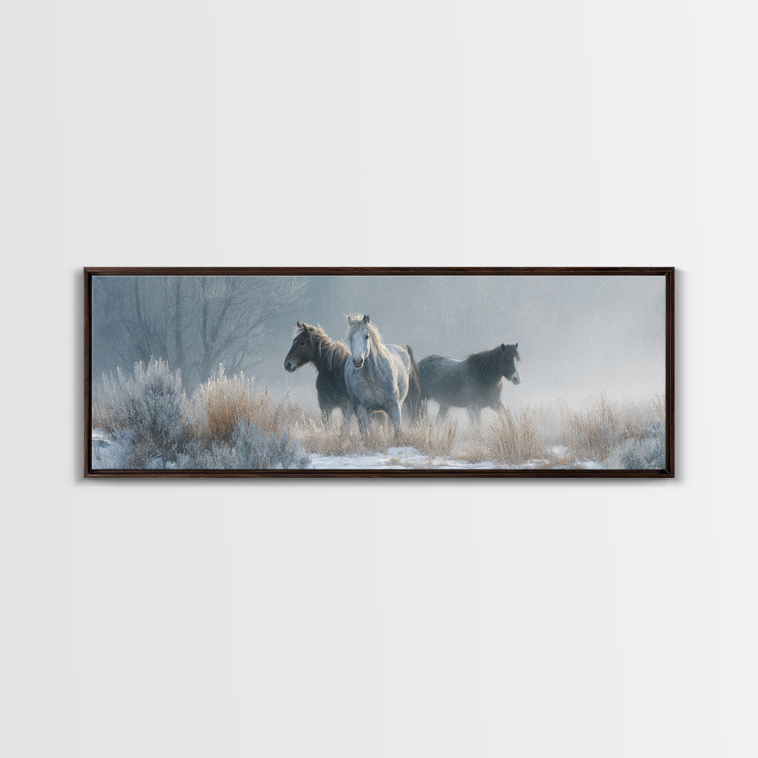 Wild Horse Portrait Framed Canvas Print, Wall Art, Prints Wall Art, Living Room Decor, Fine Art, Textured Painting, WAL-3x1-77