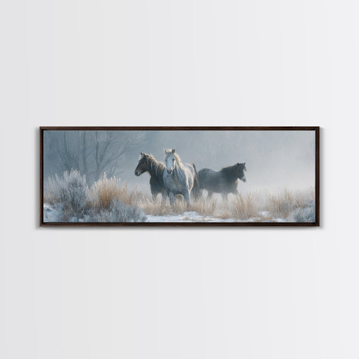 Wild Horse Portrait Framed Canvas Print, Wall Art, Prints Wall Art, Living Room Decor, Fine Art, Textured Painting, WAL-3x1-77