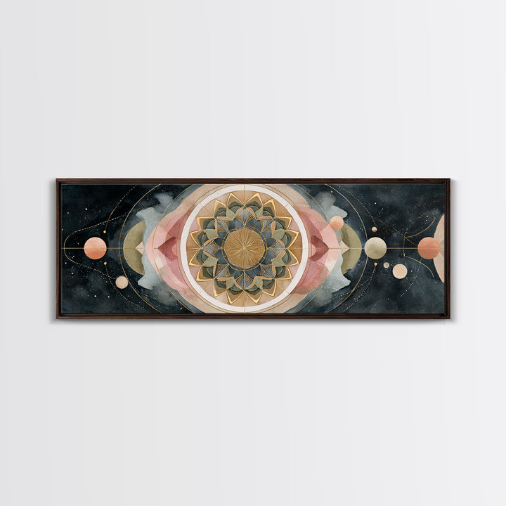 Sacred Geometry Mandala Canvas Print, Wall Art, Living Room Decor, Oil Painting, Minimalist Decor, Contemporary Art, WAL-3x1-85