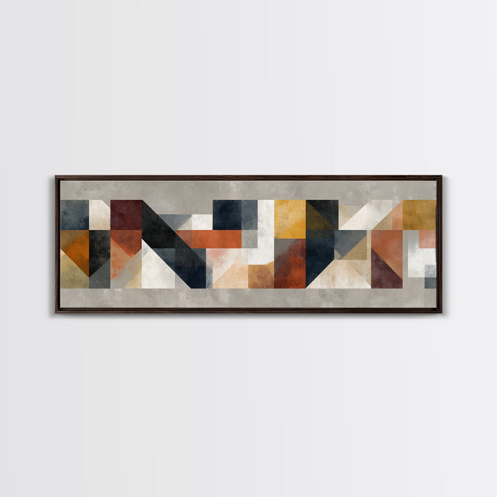 Modern Geometric Composition for Living Spaces Canvas Print, Wall Art, Heart, Living Room Decor, Fine Art, Home Decor Gift, WAL-3x1-92