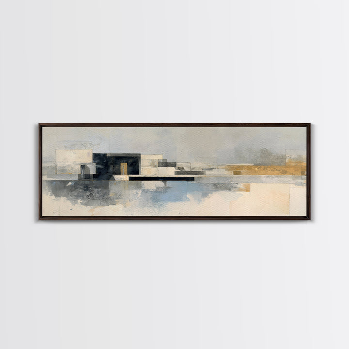 Black and White Architectural Study Canvas Print, Wall Art, Textured Painting, Living Room Decor, Fine Art, Wall Hangings, WAL-3x1-96