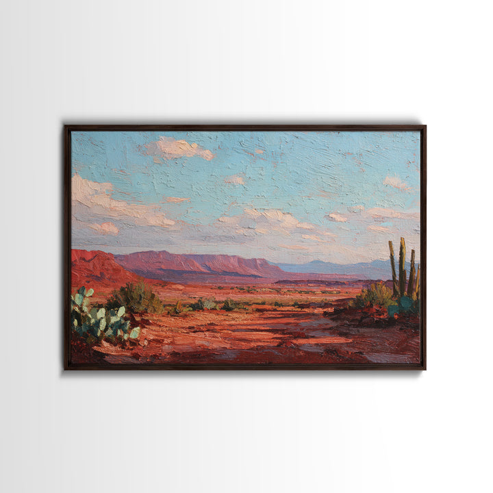 Desert Landscape in Warm Terracotta Tones Canvas Print, Wall Art, Modern Decor, Living Room Decor, Fine Art, WAL-3x2-11