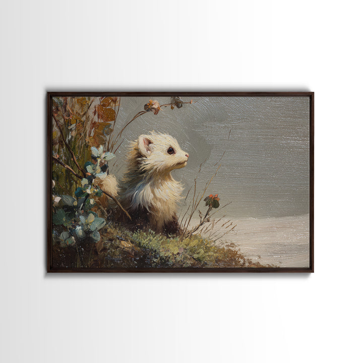 Whimsical Animal Portrait Canvas Print, Wall Art, Digital Print, Living Room Decor, Fine Art, Luxury Decor, Textured Painting, WAL-3x2-3