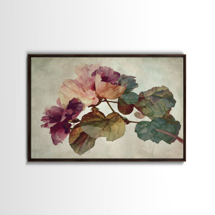 Large Botanical Print Canvas Print, Wall Art, Canvas Wall Art, Living Room Decor, Oil Painting, Statement Artwork, WAL-3x2-30