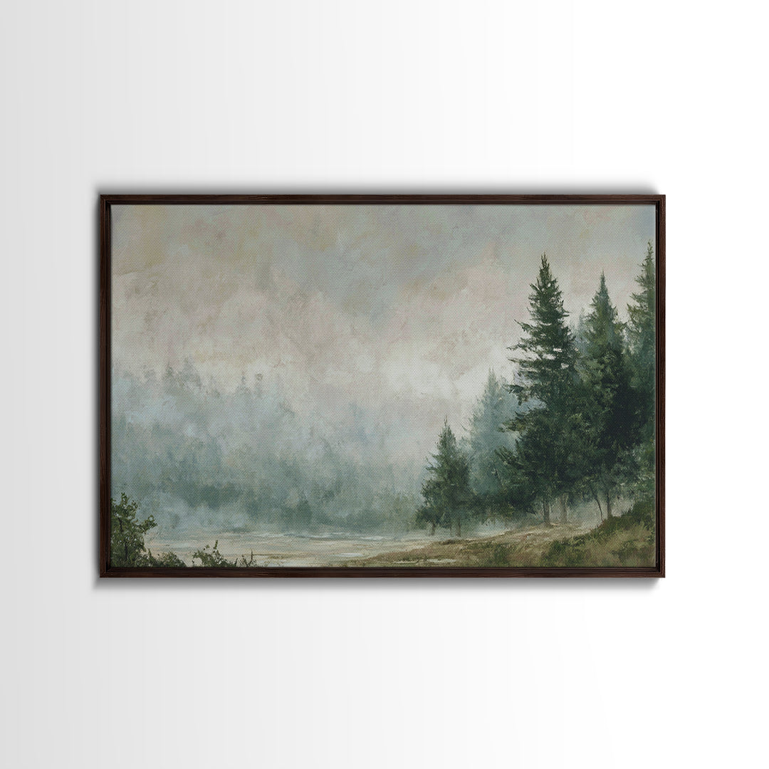 Moody Forest Landscape Canvas Print, Wall Art, Wall Hanging, Living Room Decor, Fine Art, Gallery Decor, Neutral Decor, WAL-3x2-38