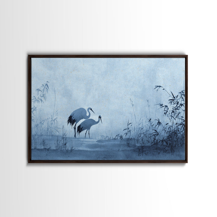 Monochrome Ink Crane Composition Canvas Print, Wall Art, Wall Art for Mom, Living Room Decor, Oil Painting, Prints Wall Art, WAL-3x2-4