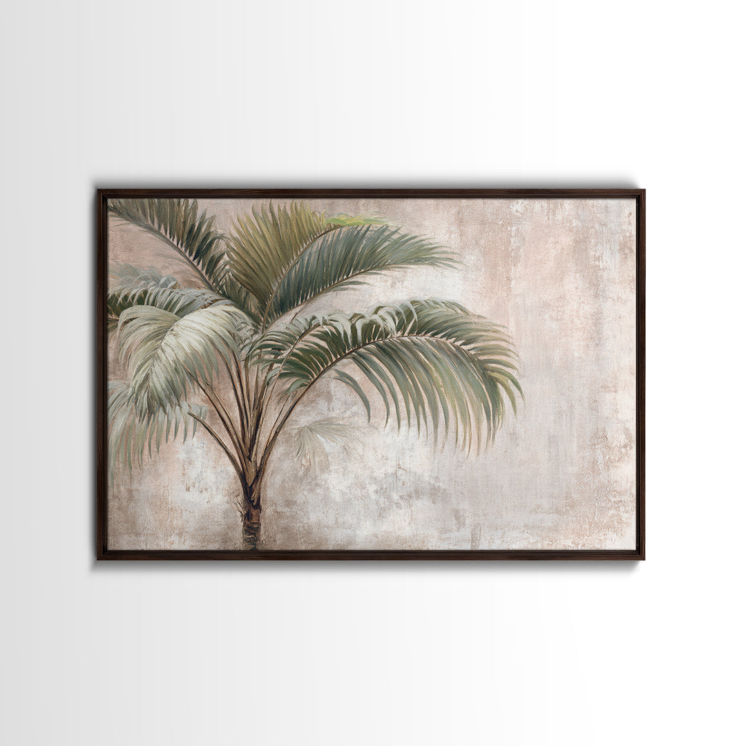 Tropical Palm Leaf Painting Canvas Print, Wall Art, Abstract Wall Art, Living Room Decor, Fine Art, Contemporary Art, WAL-3x2-44