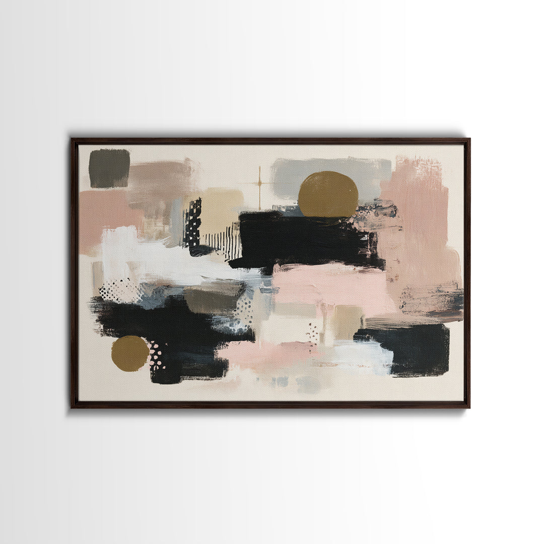 Statement Abstract with Bold Layered Brushwork Canvas Print, Wall Art, Modern Decor, Living Room Decor, Abstract Art, WAL-3x2-53