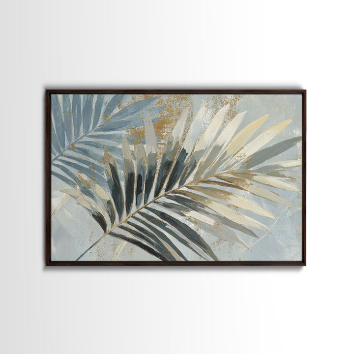 Tropical Palm Leaf Painting Canvas Print, Wall Art, Minimalist Decor, Living Room Decor, Oil Painting, Wall Art Prints, WAL-3x2-68