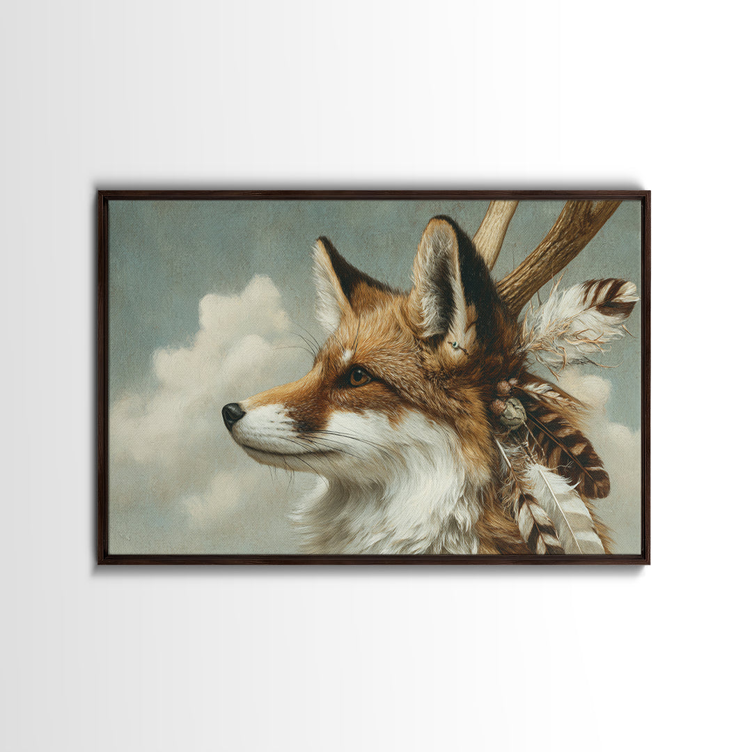 Whimsical Animal Portrait Canvas Print, Wall Art, Painting, Living Room Decor, Oil Painting, Art Deco, Wall Hanging, WAL-3x2-75