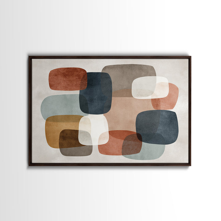 Modern Geometric Composition for Living Spaces Framed Canvas Print, Wall Art, Home Decor, Living Room Decor, Abstract Art, WAL-3x2-80