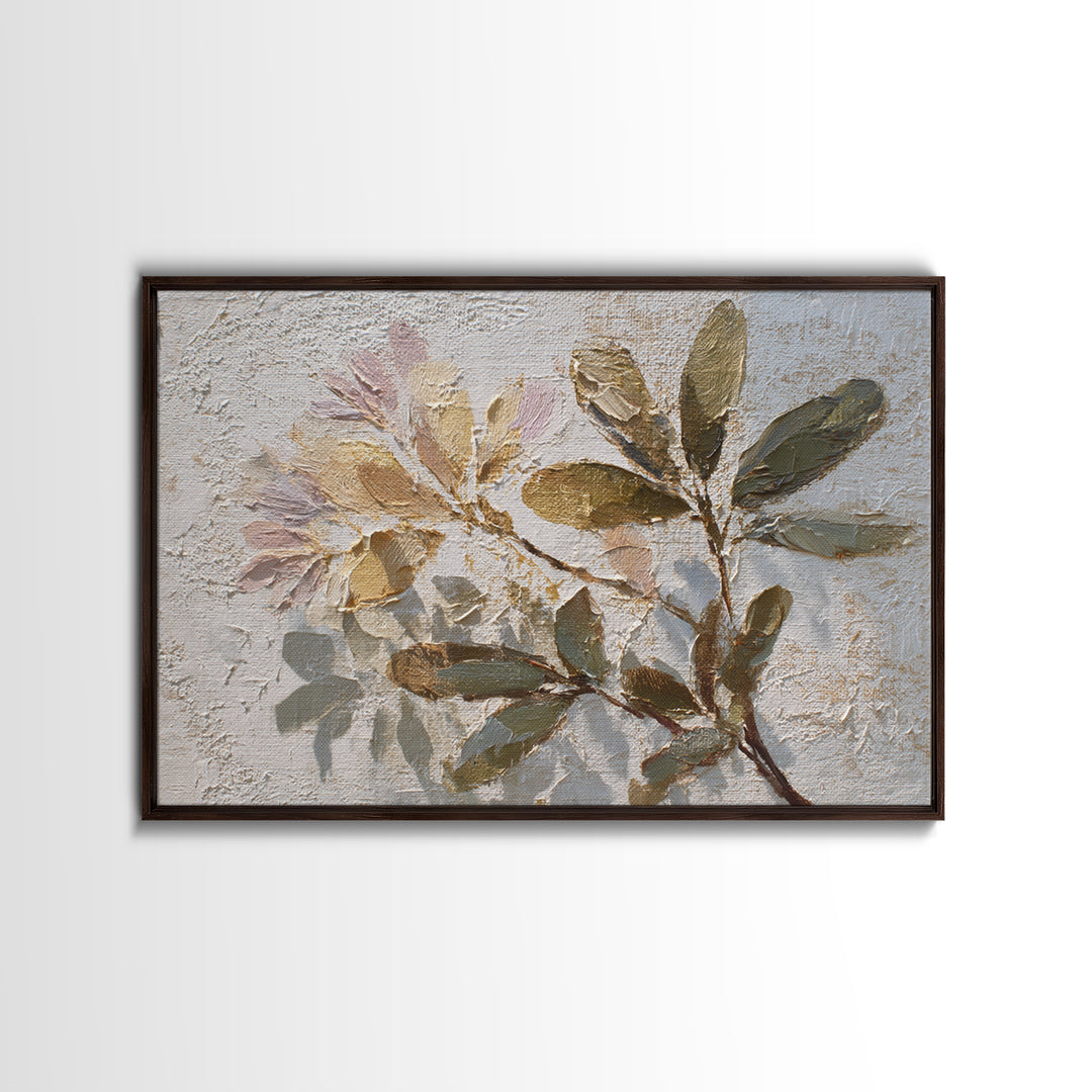 Soft Floral Oil Painting Framed Canvas Print, Wall Art, Canvas Wall Art, Living Room Decor, Oil Painting, Statement Artwork, WAL-3x2-9