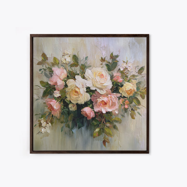 Classic Church Bells and Flowers Without Interior Canvas Print, Wedding Art, Custom Wedding Gift, Living Room Decor, Romance, WED-1x1-18