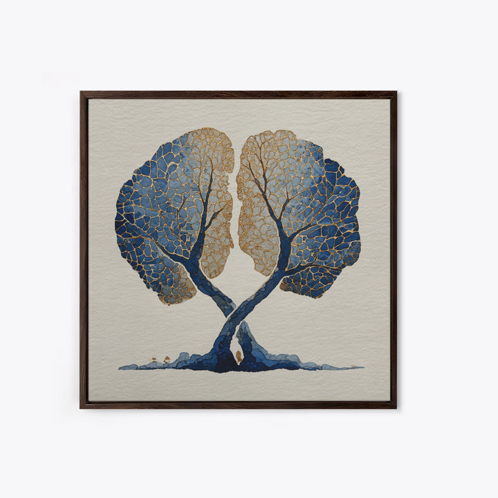 Two Intertwined Trees as Symbolic Artwork Canvas Print, Wedding Art, Wedding Sign, Living Room Decor, Fine Art, Romance, WED-1x1-23