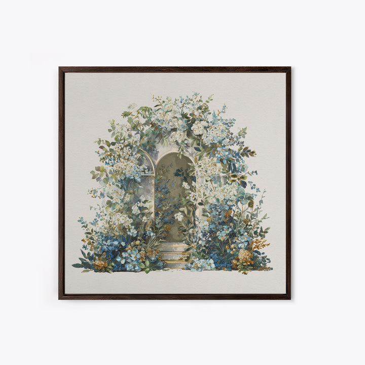 Romantic Garden Arch Covered Framed Canvas Print, Wedding Art, Beach Wedding, Living Room Decor, Romance, Modern Decor, WED-1x1-58