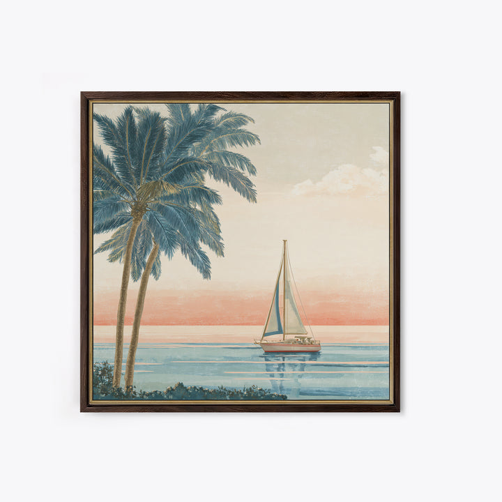 Honeymoon Coastal Sunset Canvas Print, Wedding Art, Home Decor, Living Room Decor, Fine Art, Romance, Minimalist Decor, WED-1x1-89