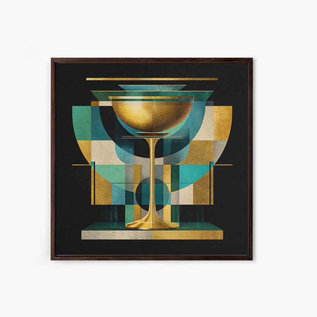 Champagne Coupe Tower Framed Canvas Print, Wedding Art, Gallery Decor, Living Room Decor, Oil Painting, Romance, WED-1x1-93