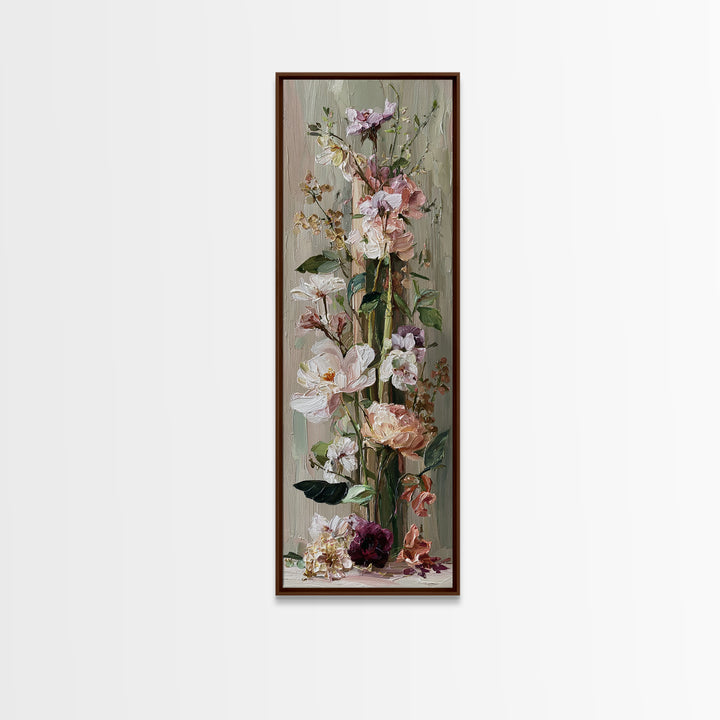 Romantic Candle and Floral Still Life Framed Canvas Print, Wedding Art, Unique Wedding Gift, Living Room Decor, Romance, WED-1x3-34