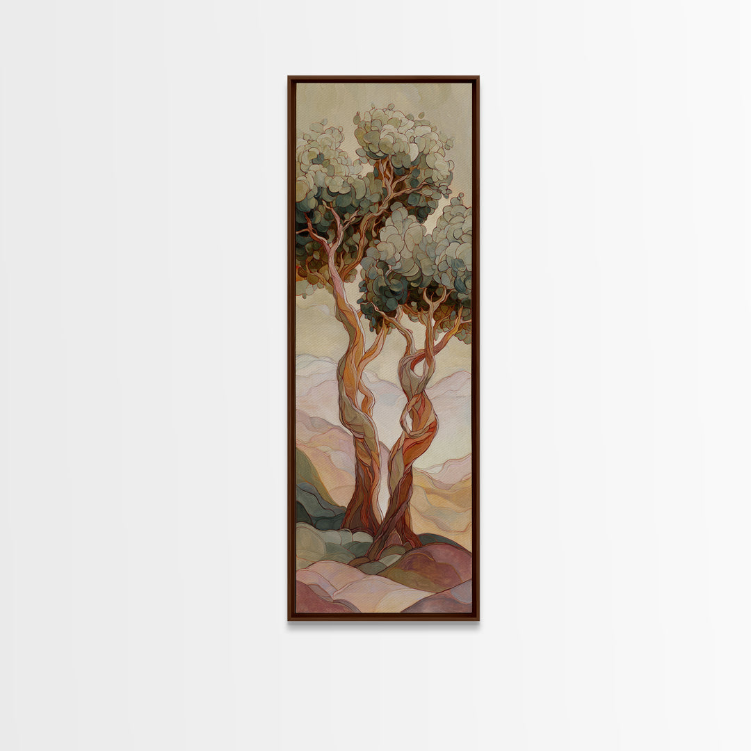 Two Intertwined Trees as Symbolic Artwork Canvas Print, Wedding Art, Modern Decor, Living Room Decor, Fine Art, Romance, WED-1x3-35