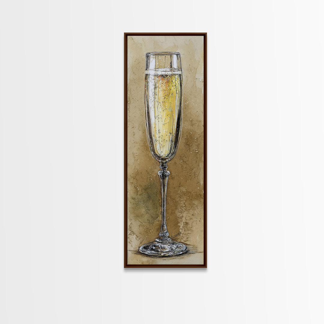 Champagne Glasses with Delicate Sparkle Canvas Print, Wedding Art, Beach Wedding, Living Room Decor, Fine Art, Romance, WED-1x3-42