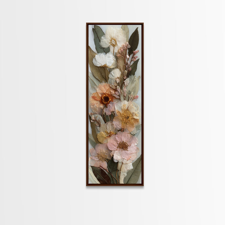 Pressed Flowers from a Wedding Bouquet Canvas Print, Wedding Art, Fine Art Print, Living Room Decor, Oil Painting, Romance, WED-1x3-44