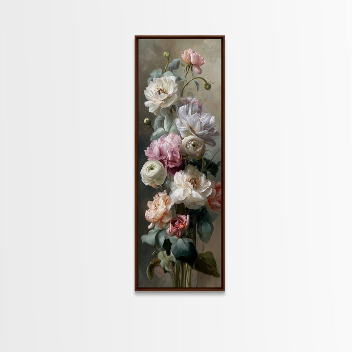 Peony and Ranunculus Bouquet Canvas Print, Wedding Art, Contemporary Art, Living Room Decor, Fine Art, Romance, Custom Art, WED-1x3-56