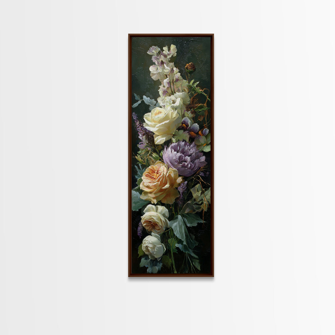 Romantic Candle and Floral Still Life Framed Canvas Print, Wedding Art, Unique Wedding Gift, Living Room Decor, Romance, WED-1x3-58