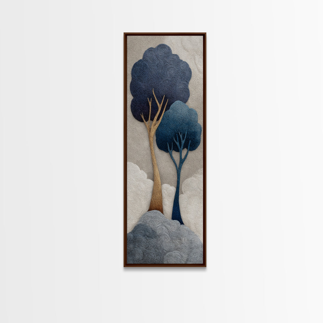 Two Intertwined Trees as Symbolic Artwork Framed Canvas Print, Wedding Art, Wedding Sign, Living Room Decor, Fine Art, Romance, WED-1x3-83