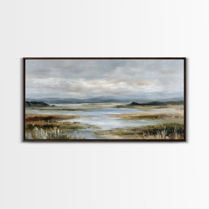 Blush Cloudscape with Dreamy Atmosphere Framed Canvas Print, Wedding Art, Luxury Decor, Living Room Decor, Oil Painting, WED-2x1-35