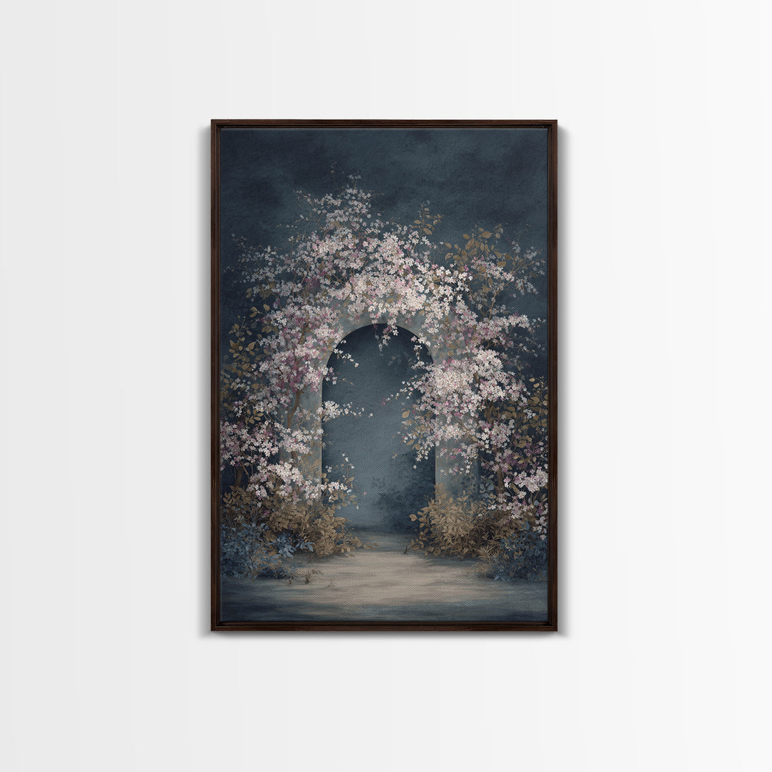 Romantic Garden Arch Covered Framed Canvas Print, Wedding Art, Modern Decor, Living Room Decor, Fine Art, Romance, Wedding Gift, WED-2x3-18