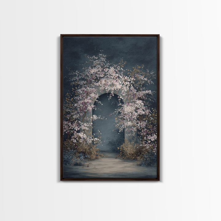 Romantic Garden Arch Covered Framed Canvas Print, Wedding Art, Modern Decor, Living Room Decor, Fine Art, Romance, Wedding Gift, WED-2x3-18