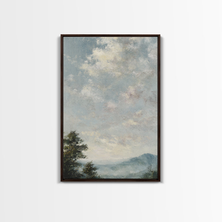 Blush Cloudscape with Dreamy Atmosphere Framed Canvas Print, Wedding Art, Neutral Decor, Living Room Decor, Abstract Art, WED-2x3-47
