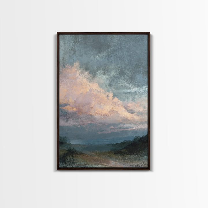 Blush Cloudscape with Dreamy Atmosphere Canvas Print, Wedding Art, Luxury Decor, Living Room Decor, Fine Art, Romance, WED-2x3-71