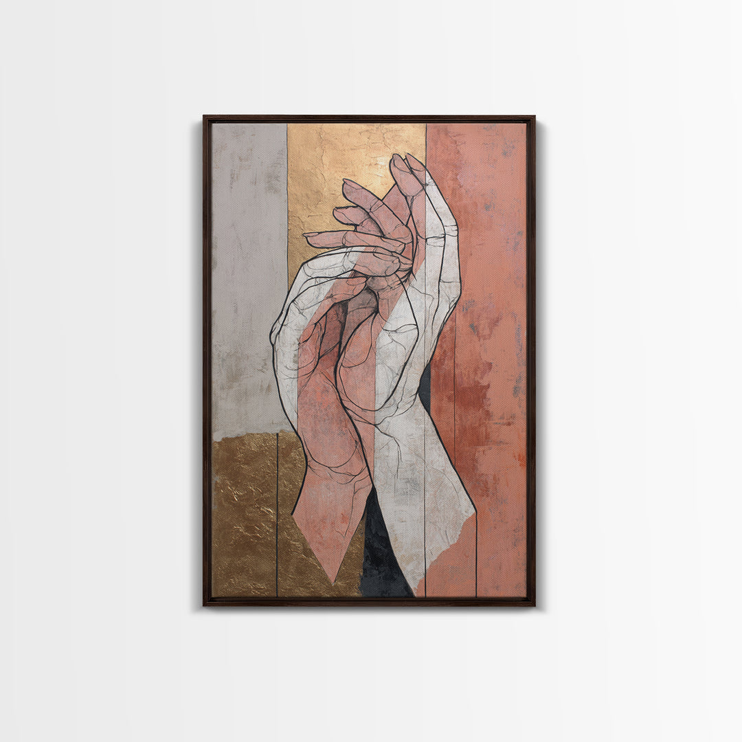 Hands Nearly Touching Canvas Print, Wedding Art, Wall Decor, Living Room Decor, Fine Art, Romance, Wedding Gift, Wedding Dress, WED-2x3-72