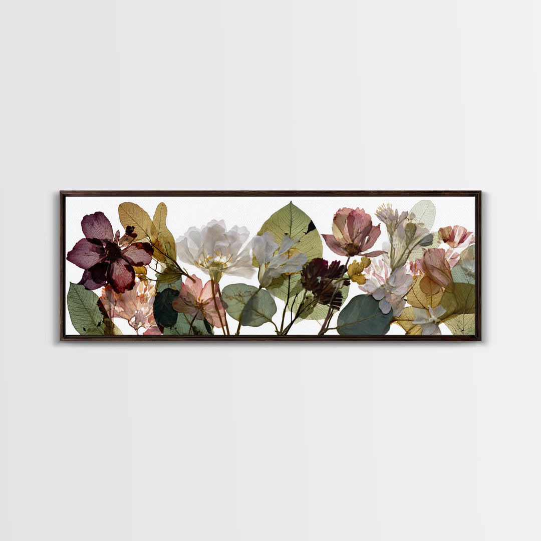 Pressed Flowers from a Wedding Bouquet Canvas Print, Wedding Art, Boho Decor, Living Room Decor, Fine Art, Romance, Art Print, WED-3x1-48